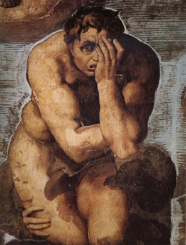 Michelangelo Buonarroti Damned soul descending into Hell